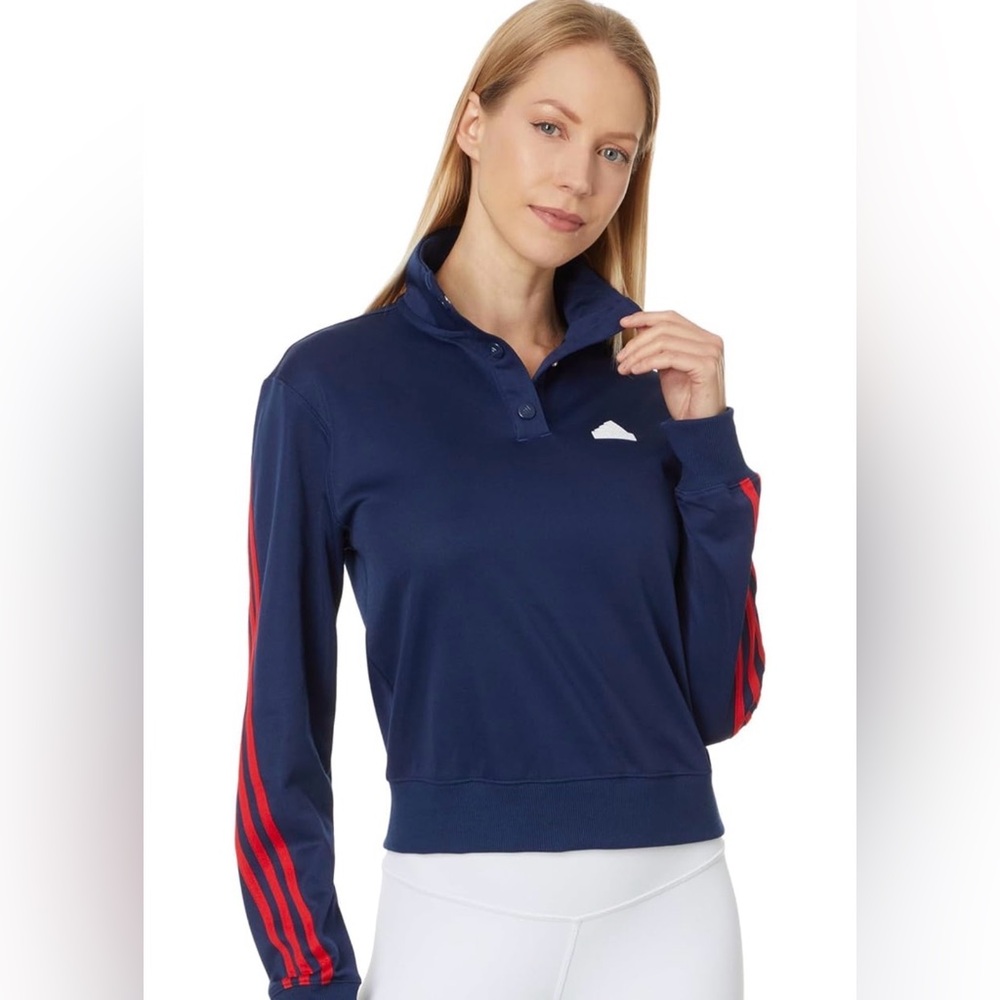adidas womens Iconic Wrapping 3-stripes Snap Track Jacket